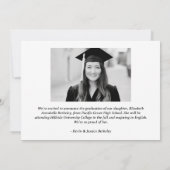 Klassieke moderne eindexamen foto aankondigingskaa kaart (Achterkant)