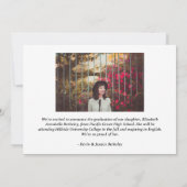 Klassieke moderne eindexamen foto aankondigingskaa kaart (Achterkant)