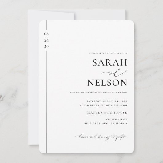 Klassieke Moderne Elegant allen in Één QR-Code Huw Kaart (Voorkant)