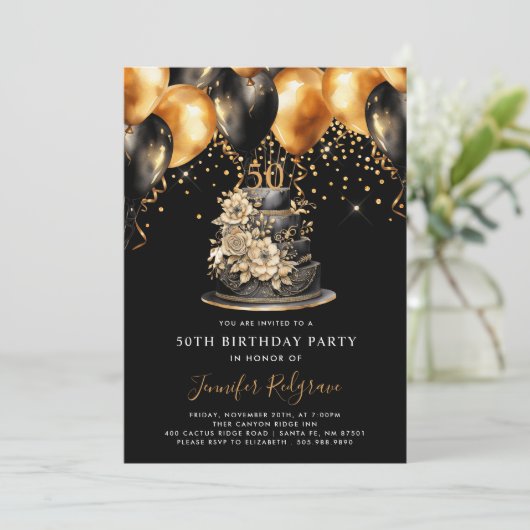 Klassieke Moderne Elegante 50ste Verjaardag Kaart (Staand voorkant)