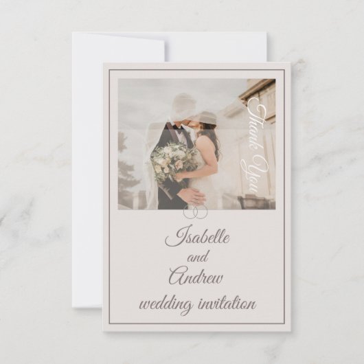 Klassieke moderne elegante minimalistische bruilof kaart (Voorkant)