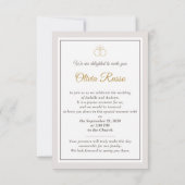 Klassieke moderne elegante minimalistische bruilof kaart (Achterkant)