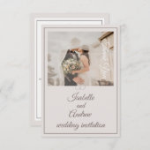 Klassieke moderne elegante minimalistische bruilof kaart (Voorkant / Achterkant)