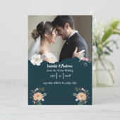 Klassieke Moderne Elegante Trouwfoto Save The Date (Staand voorkant)