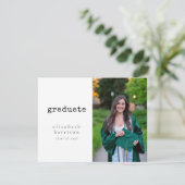 Klassieke moderne foto afstudeerfeest kaart (Staand voorkant)