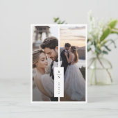 Klassieke Moderne Foto Monogram Huwelijk Kaart (Staand voorkant)