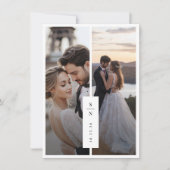 Klassieke Moderne Foto Monogram Huwelijk Kaart (Voorkant)