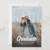 Klassieke Moderne Fotogrid Afstudeerfeest Kaart (Voorkant)