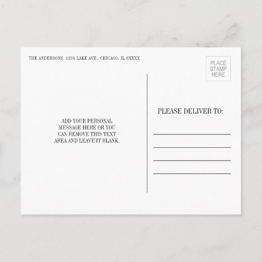 Klassieke & Moderne Geboorteaankondiging Ansichtka Aankondigingskaart (Achterkant)