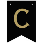 Klassieke Moderne Gefeliciteerd Zwart Zilver & Gou Vlaggetjes (Eerste vlag)