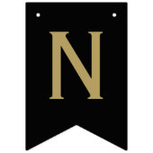 Klassieke Moderne Gefeliciteerd Zwart Zilver & Gou Vlaggetjes (Derde vlag)