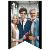 Klassieke Moderne Geslaagde Foto Zilver, Goud, Zwa Vlaggetjes (Eerste vlag)