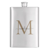 Klassieke Moderne Gouden Monogram Girly Script Naa Flacon (Voorkant)