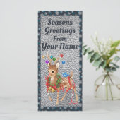 Klassieke moderne herten kerstkaart plat (Staand voorkant)