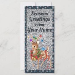 Klassieke moderne herten kerstkaart plat