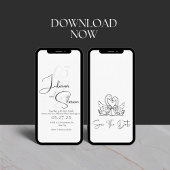 Klassieke & moderne huwelijksuitnodiging kaart