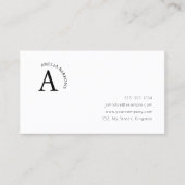 Klassieke & Moderne Initiaal Monogram Letter Visitekaartje (Voorkant)