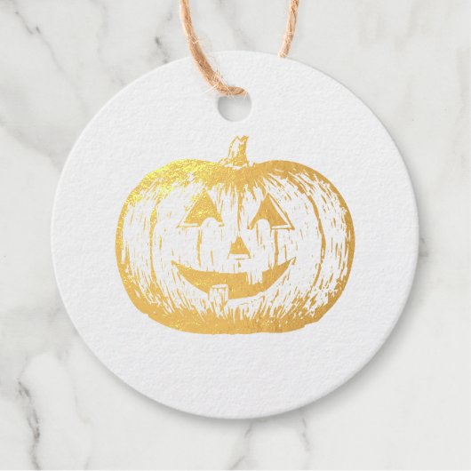 Klassieke moderne Jack-o'-lantaarn pompoen Bedankjes Labels (Voorkant)