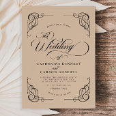 Klassieke Moderne Kalligrafie Beige & Zwart Script Kaart