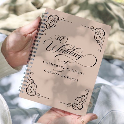 Klassieke Moderne Kalligrafie Beige & Zwart Script Planner