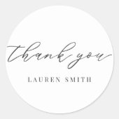 Klassieke moderne kalligrafie Dank u Ronde Sticker (Voorkant)