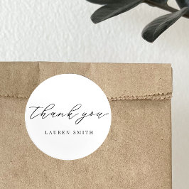 Klassieke moderne kalligrafie Dank u Ronde Sticker