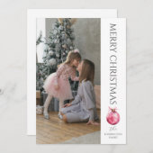 Klassieke moderne kerstfoto feestdagenkaart (Voorkant / Achterkant)