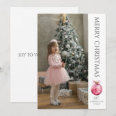 Klassieke moderne kerstfoto feestdagenkaart (Voorkant / Achterkant)