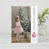 Klassieke moderne kerstfoto feestdagenkaart (Staand voorkant)