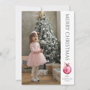 Klassieke moderne kerstfoto feestdagenkaart