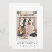 Klassieke moderne kerstfoto feestdagenkaart (Voorkant / Achterkant)