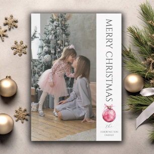 Klassieke moderne kerstfoto feestdagenkaart