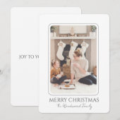 Klassieke moderne kerstfoto feestdagenkaart (Voorkant / Achterkant)