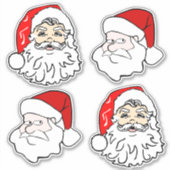 Klassieke & Moderne Kerstmannen Gezichten Sticker (Voorkant)