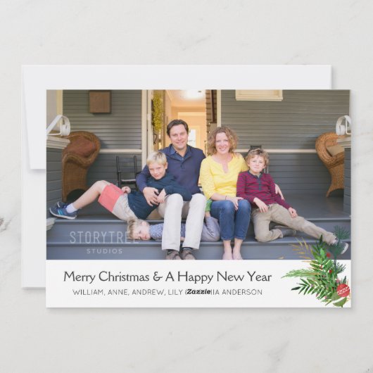 Klassieke Moderne Liefde Vrede Vrede Kerstmis 5 Fo Feestdagenkaart (Achterkant)