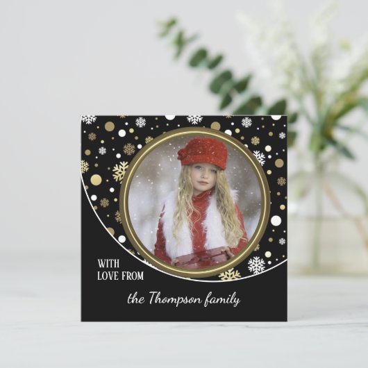 Klassieke moderne liefdesfeestdagen - Groeten Feestdagenkaart (Staand voorkant)