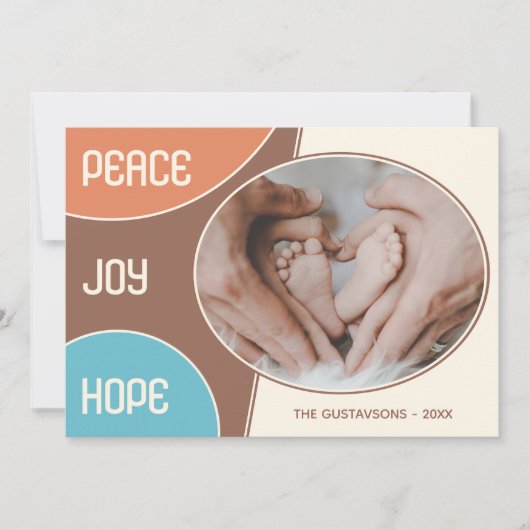 Klassieke, moderne liefdesseizoensgroeten feestdagenkaart (Voorkant)