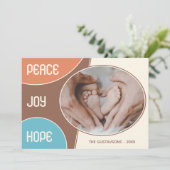 Klassieke, moderne liefdesseizoensgroeten feestdagenkaart (Staand voorkant)