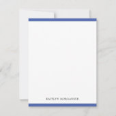 Klassieke moderne marineblauwe grens, gepersonalis notitiekaartje (Voorkant)