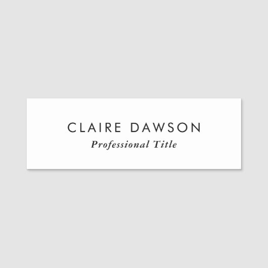 Klassieke Moderne Minimale Aangepaste Naamplaatje (Voorkant)