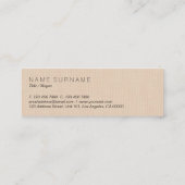Klassieke, moderne, minimale bruine Linen achtergr Mini Visitekaartje (Achterkant)