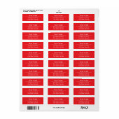 Klassieke Moderne Minimale Rood Wit Naam Mail Adre Etiket (Full Sheet)