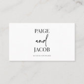 Klassieke moderne minimalistische eenvoudige bruil plaatskaartje (Achterkant)