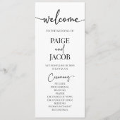 Klassieke moderne minimalistische eenvoudige bruil programmakaart (Voorkant)