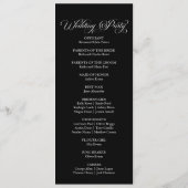 Klassieke moderne minimalistische elegante bruilof programmakaart (Achterkant)