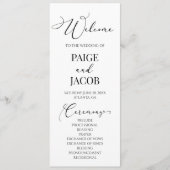 Klassieke moderne minimalistische elegante bruilof programmakaart (Voorkant)