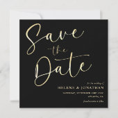 Klassieke Moderne Minimalistische Zwart Elegante H Save The Date (Voorkant)