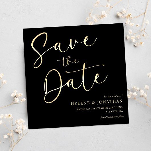 Klassieke Moderne Minimalistische Zwart Elegante H Save The Date