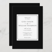 Klassieke moderne minimalistische zwart-wit bruilo kaart (Voorkant / Achterkant)