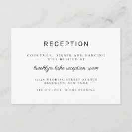 Klassieke moderne minimalistische zwarte bruiloft  informatiekaartje